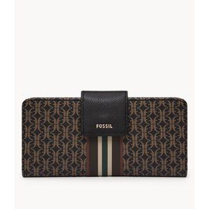 Fossil Madison Tab Clutch Wallet Black Multi